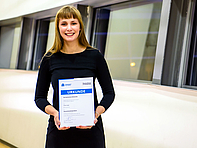 Masterstudentin Susann Siegel ist eine der 41 Glücklichen. Ihr Stifter ist der VBFA – Verein zur Beruflichen Förderung und Ausbildung e.V. Chemnitz.