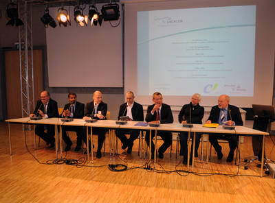 v.l.n.r.: Prof. Dr.Ludwig Hilmer, Arun Sony, Dr. Christian Genz, Marc Jolly, Johannes Schulze, Dr. Kristina Wopat, Volker Uhlig