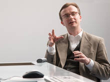 Frank Schumann, Akademischer Assistent im Projekt SEM - hier beim Tag der Lehre 2015 an der Hochschule Mittweida (Foto: Helmut Hammer)