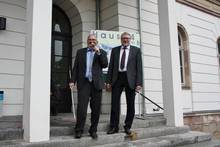Neue Ideen für das alte Medienzentrum von Rektor Ludwig Hilmer und Oberbürgermeister Matthias Damm