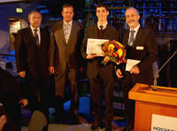 Prof. Christian Schulz, Preisträger Jeremie Foulquier, Prof. Lutz Rauchfuß, Prof. Gerhard Thiem (v.r.n.l.)