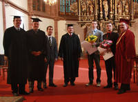 Prof. Dr.Volker Delport, Prof. Dr. Michael Hösel, Falk Stelzmann (Cotesa), Prof. Dr. Wilfried Schubert, Andreas Finsterbusch, Adrian Singer und Prof. Dr. Ludwig Hilmer (v.l.n.r.)