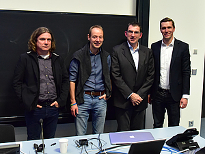 Vier gewinnt: Das Mittweidaer Nobelpreis-Team mit den Professoren Dirk Labudde, Röbbe Wünschiers, Alexander Horn und Alexander Knauer (v.l.)