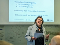 Begrüßt und macht Mut zur Gründung: Projektleiterin von SAXEED Mittweida Prof. Dr. Ulla Meister.