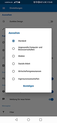 Screenshot Einstellungen (Farbschemenwahl)