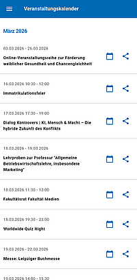 Screenshot HSMW Veranstaltungskalender