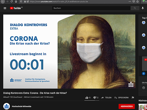 Diesmal digital: Dialog Kontrovers Extra an der Hochschule Mittweida. Diesmal digital: Dialog Kontrovers Extra an der Hochschule Mittweida.