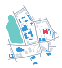 Campusplan mit rot markiertem Haus 5