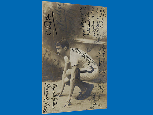 Vincent Duncker war Leichtathlet, Student des Technikum Mittweida und das Motiv dieser Postkarte