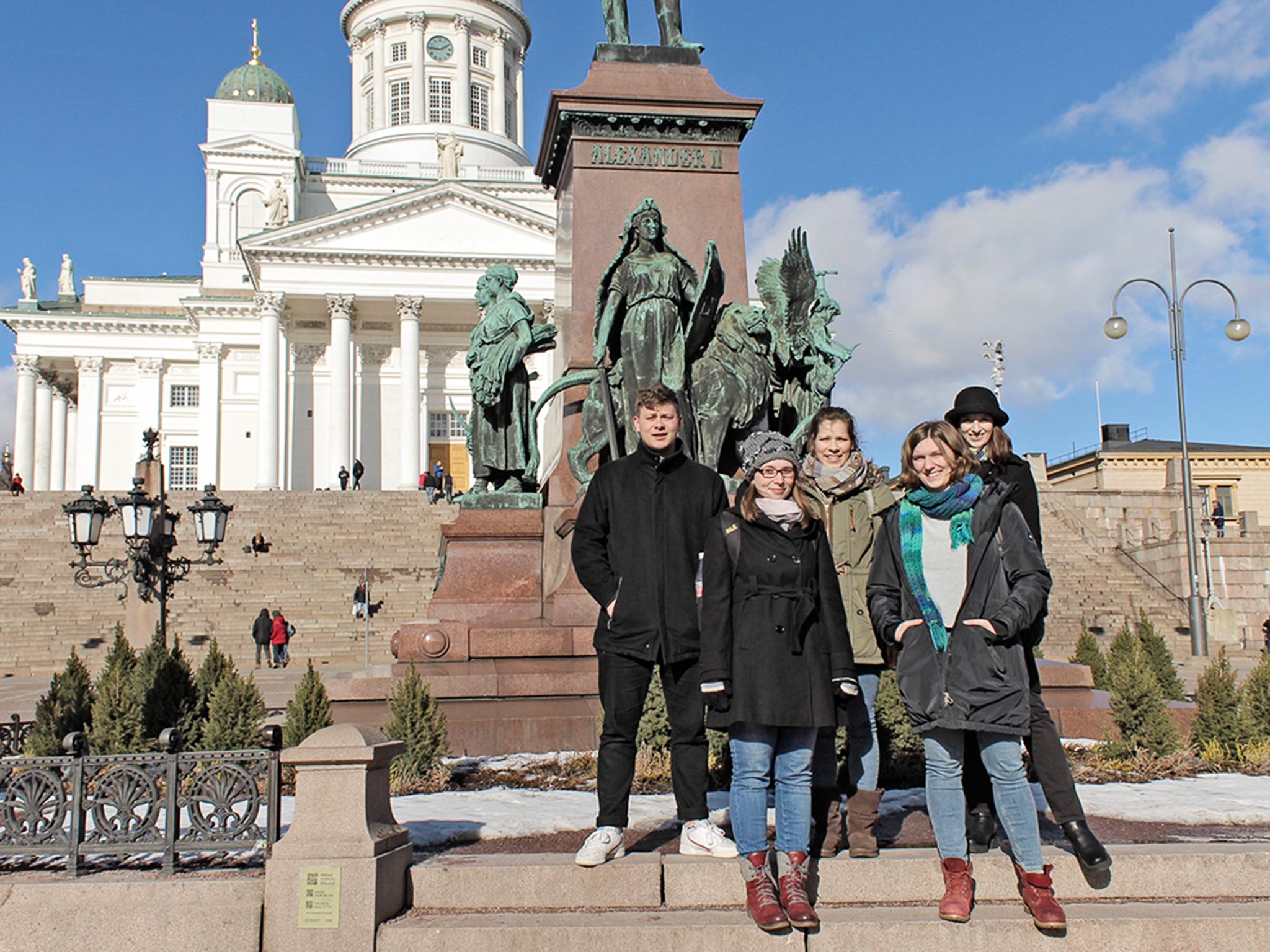 Gegenbesuch und Projektabschluss in Finnland im März – hier einige Mittweidaer in Helsinki.