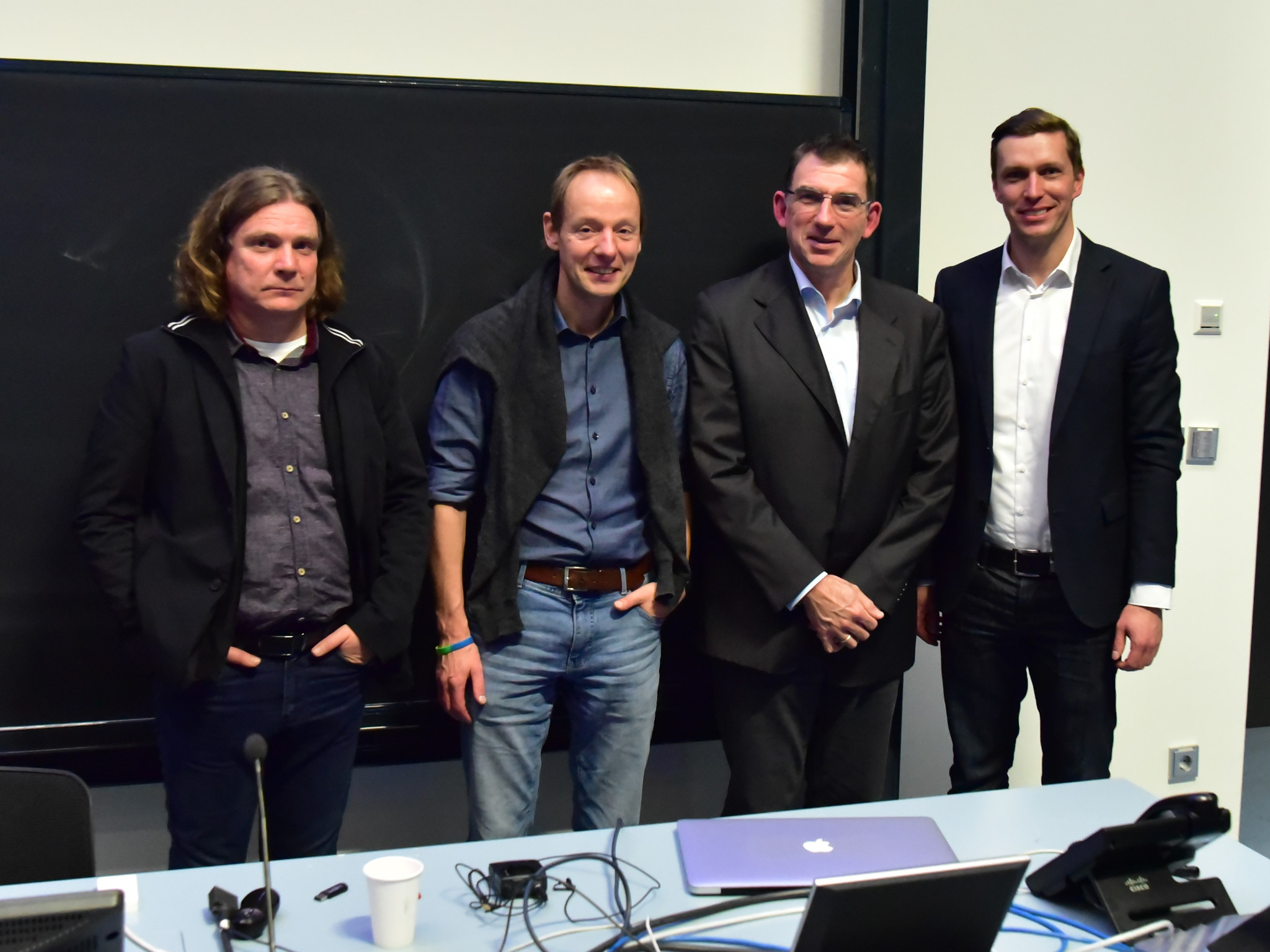Vier gewinnt: Das Mittweidaer Nobelpreis-Team mit den Professoren Dirk Labudde, Röbbe Wünschiers, Alexander Horn und Alexander Knauer (v.l.)