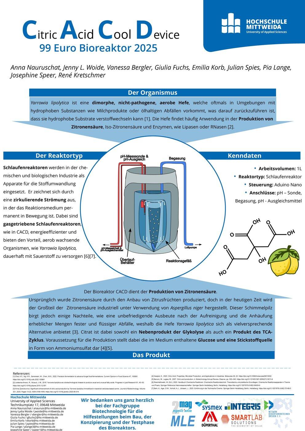 Poster zur Citratherstellung, schematische Darstellung