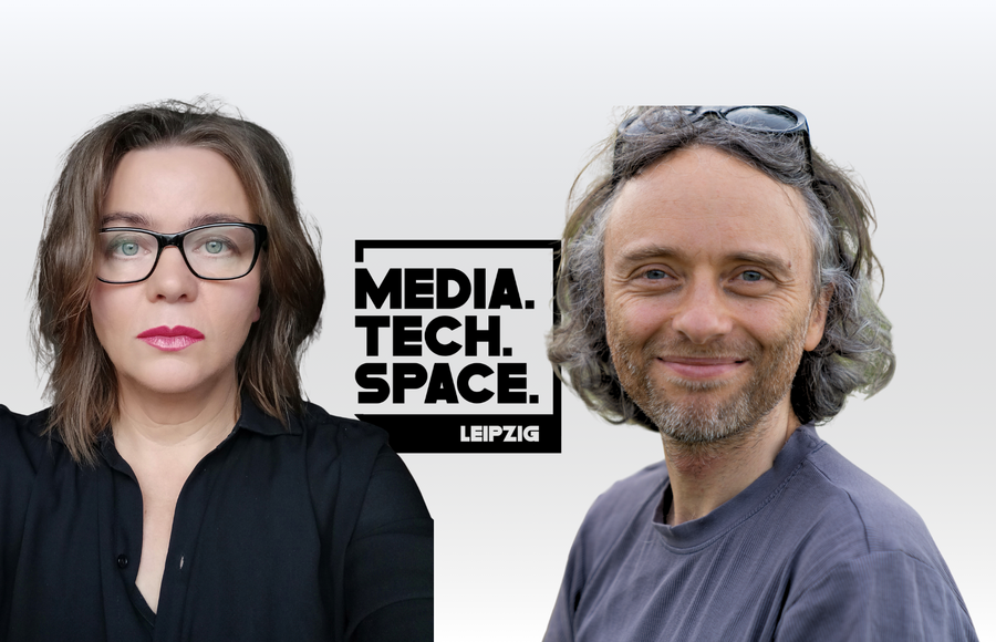 Auf weißen Hintergrund zeigt das Bild zwei ausgeschnittene Fotos von einer Frau mit Brille und einem Mann im T-Shirt.
