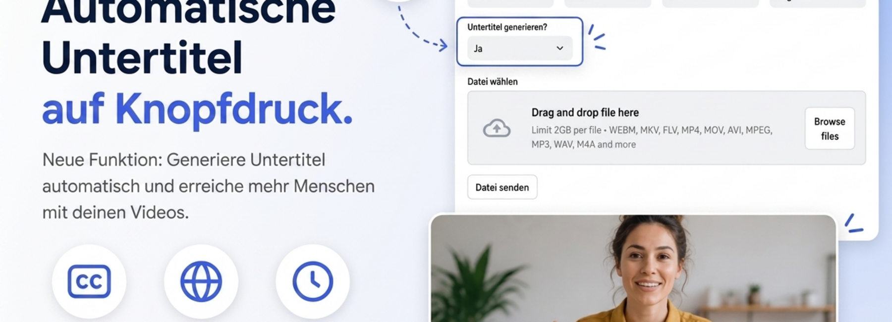 Die Grafik zeigt, wie die Funktion "Untertitel generieren" des Mittweida Scripter aussieht.