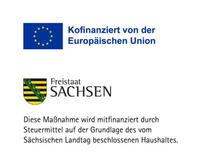 EFRE-ESF-Logokombination mit Sachsenwappen